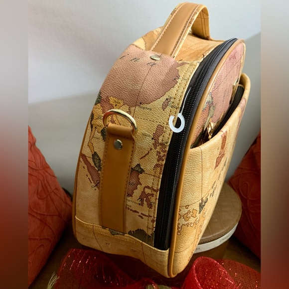 💼🧳FEMOOBORO TRAVEL BAG, LEATHER, MAP PRINT💼IITALY🧳#FEMO - Picture 12 of 17